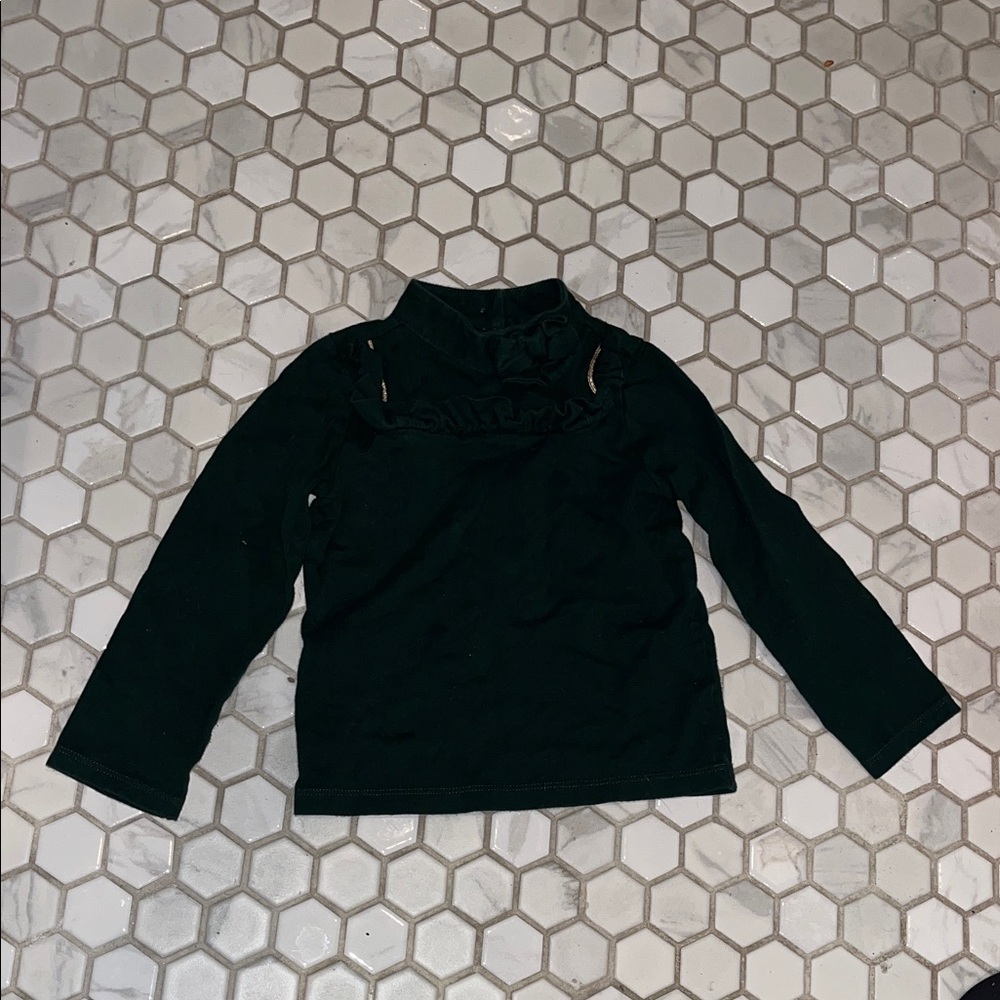 Janie and Jack Dark Green Long Sleeve Top 3T Girls